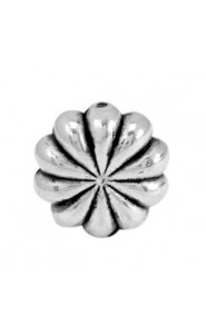 Metal bead disc flower 21x11mm Antique silver